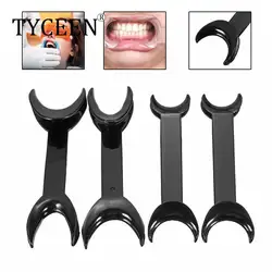 4pcs Dental Tool T-Shape Black Intraoral Cheek Lip Retractor Opener Double Head Orthodontic Teeth Mouth Opener Size Small+Large