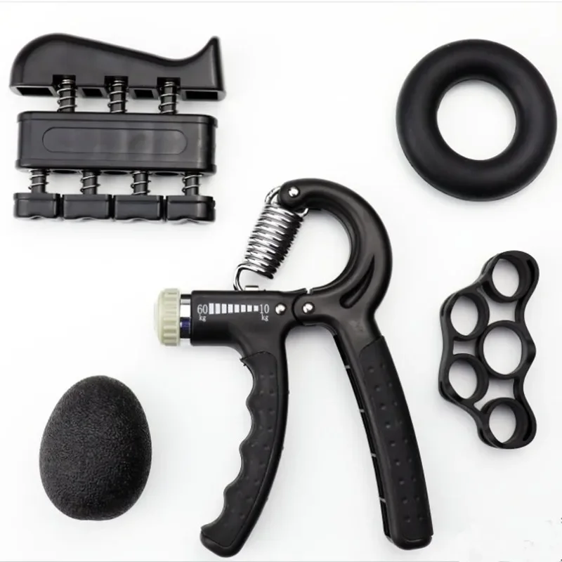 6pcs Adjustable Grip Strength Tool Set Forearm Finger Strength Recovery Hand Trainer Adjustable Count Setting Stress Relief Ball