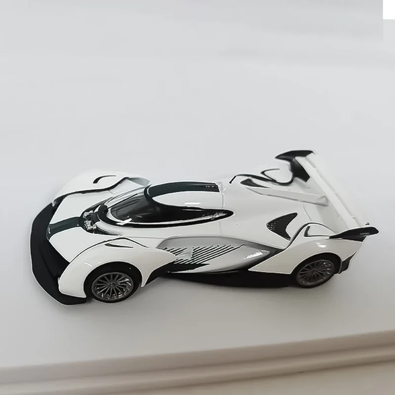 LMLF 1/64 64 Solus GT V10 Diecast Model Car  For Collection Display Alloy White  Cart For Gift