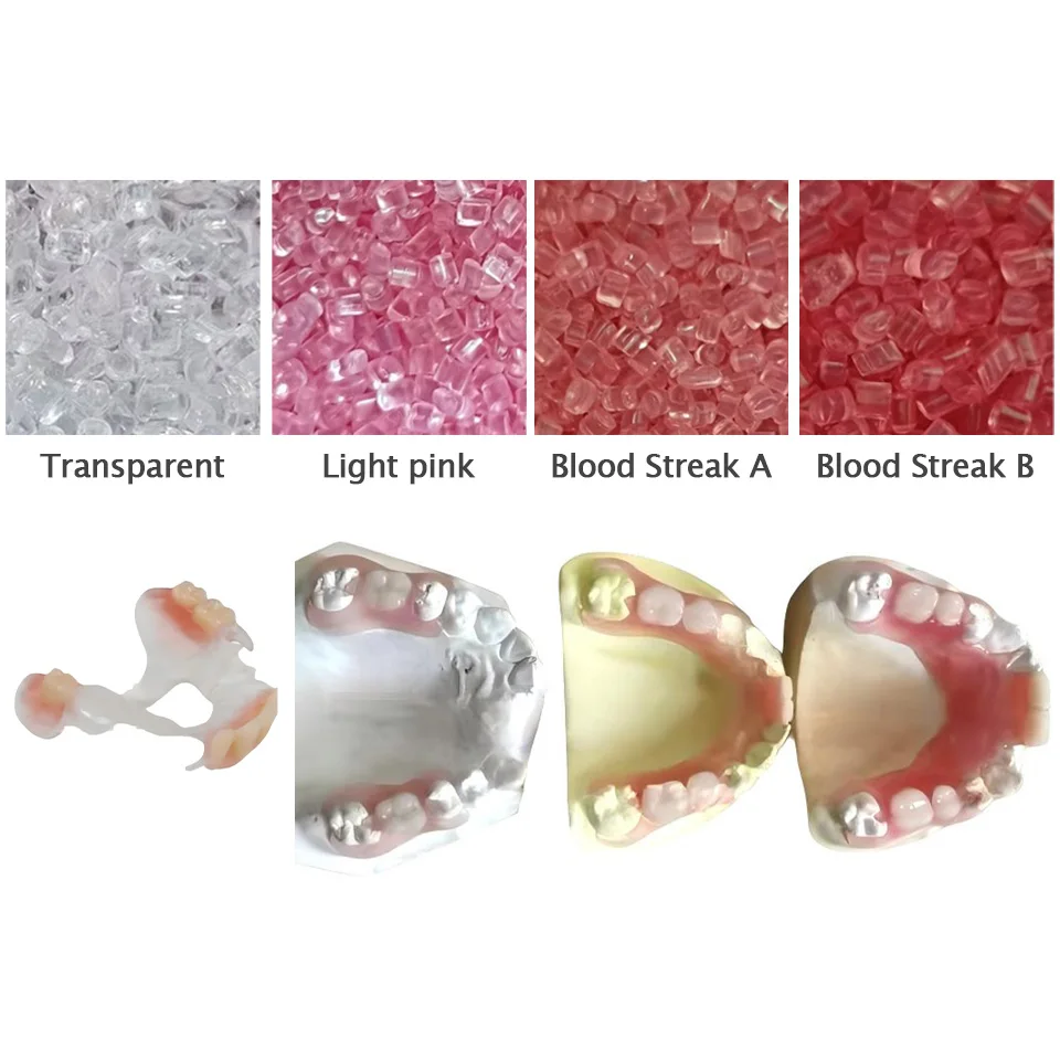 500g Dental Flexible Denture Resin Granules Thermoplastic Polyamide Resin Pellets for Partial Denture Base Dental Lab Materials