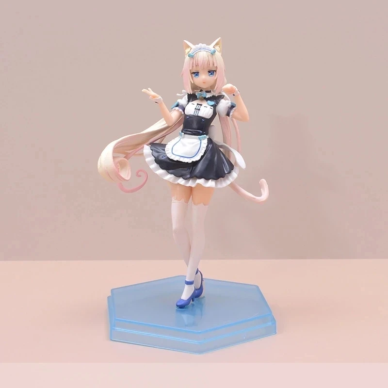 20CM Cat Maid Anime NEKOPARA Figure Chocolates Vanilla Cute Girl Standing Model PVC Static Child Toys Collectible Gift Pop Doll