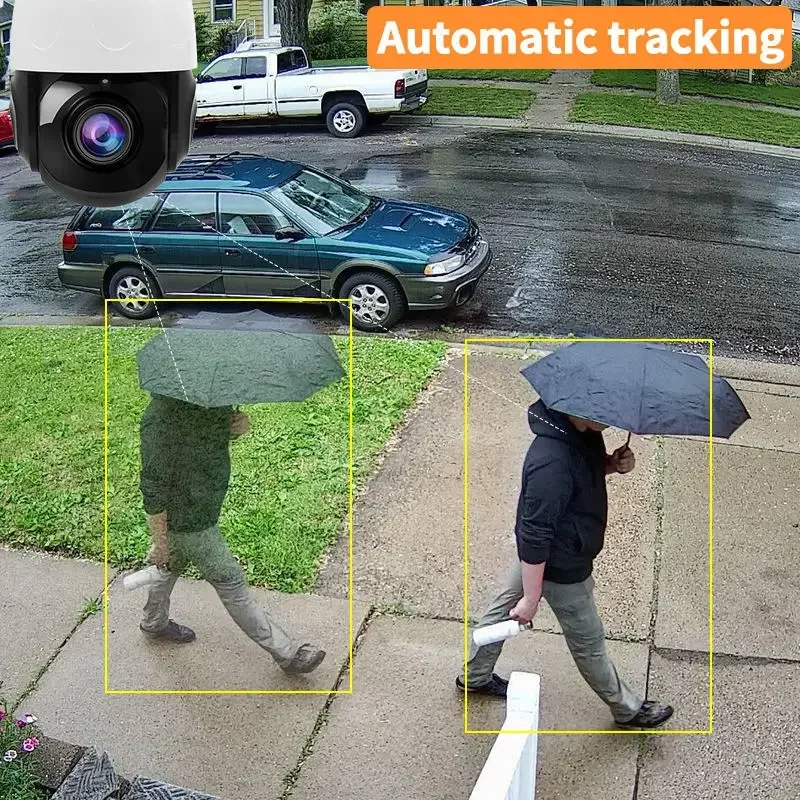 Kamera IP Dome 4K 8MP 5MP POE z automatycznym śledzeniem, WiFi, do użytku zewnętrznego, sieciowa, z 20-krotnym zoomem optycznym, kamera PTZ do monitoringu.