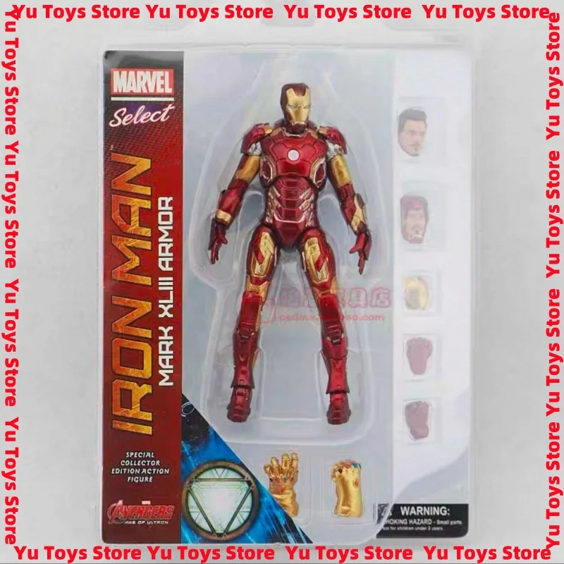 

Genuine Marvel Ironman Action Figure 7inch Mk 43 Iron Man Statue Multi-Accessories Model Toys Collection Ornament Gifts