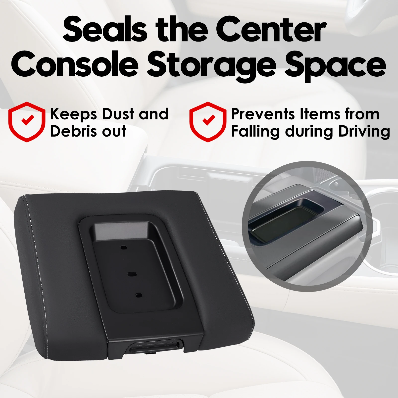 Auto Center Console Arm Rest Seat Box Mat Cushion Pillow Cover For 14-20 Escalade ESV Seat Armrest Cover Car Accessories