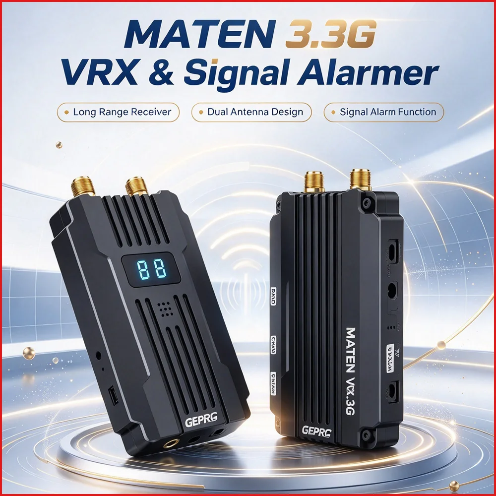 GEPRC MATEN 3.3Ghz 40CH 3-8S Video Receiver VRX With 3.3Ghz Signal Alarmer