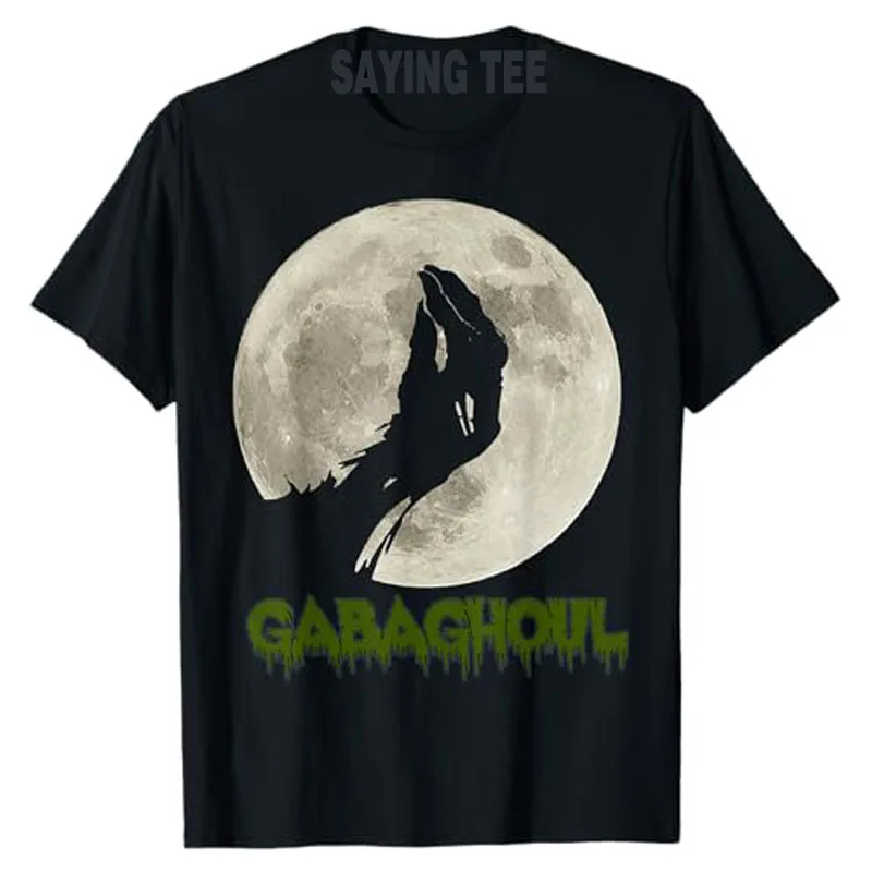 Gabaghoul Funny Hand Moon Halloween Costume T-Shirt Gift Humorous Short Sleeve Horror Style Graphic Outfit Fashion Novelty Tops