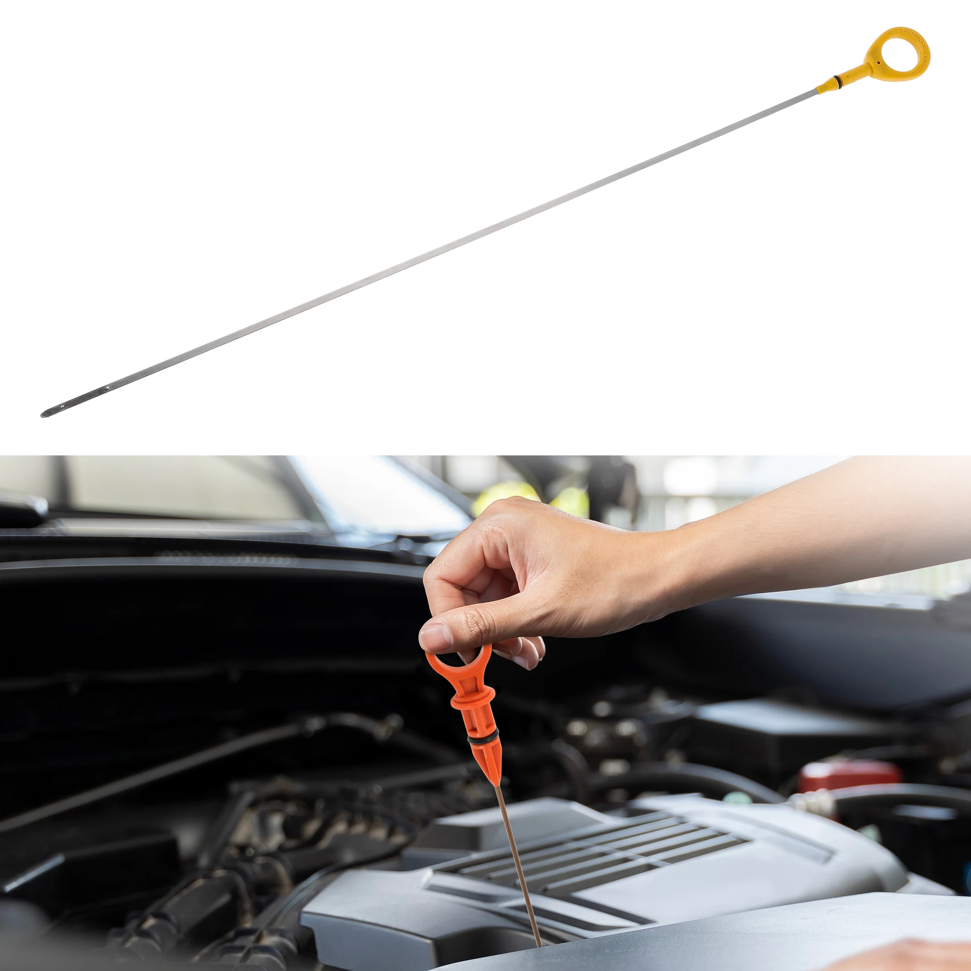 UXCELL Oil Dipstick Oil Level Dip Stick No.1530120021 for Toyota Camry 02-11 Yellow 1Pc