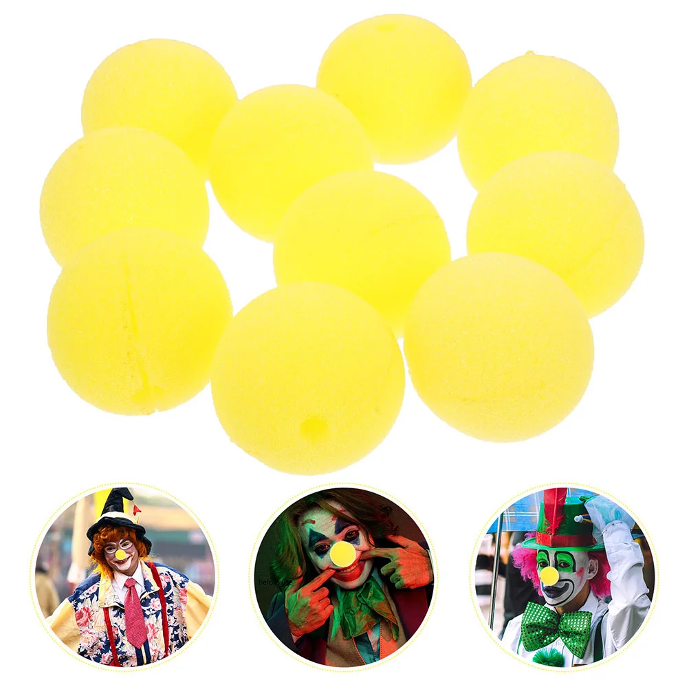 40 Pcs Clown Nose Professional Red Portable Decorations Yellow Sponge Halloween Toys