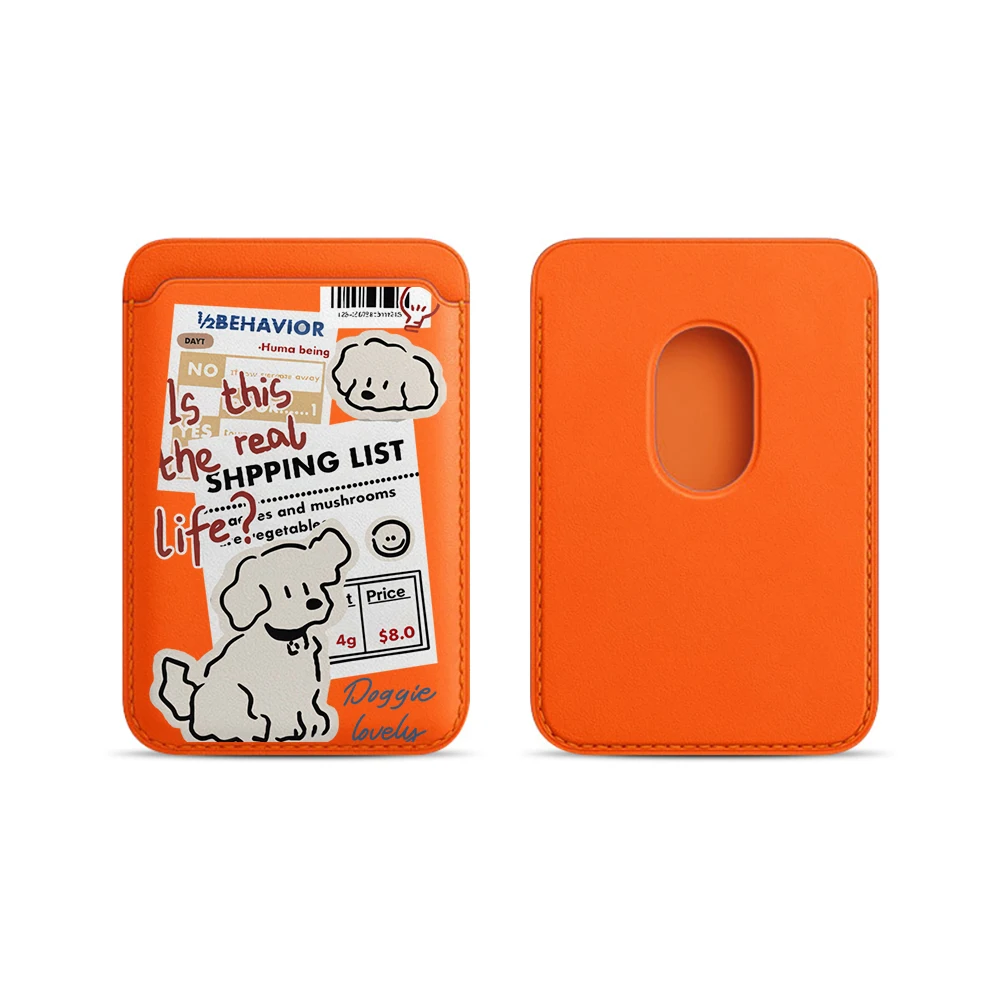 Doggie Lovely Leder-Kartenetui Handyhülle Kartenhalter für Magnetische Hülle Geeignet für alle iPhone Magsafe Karten-Handy-Rückseiten-Taschen – Detail 6