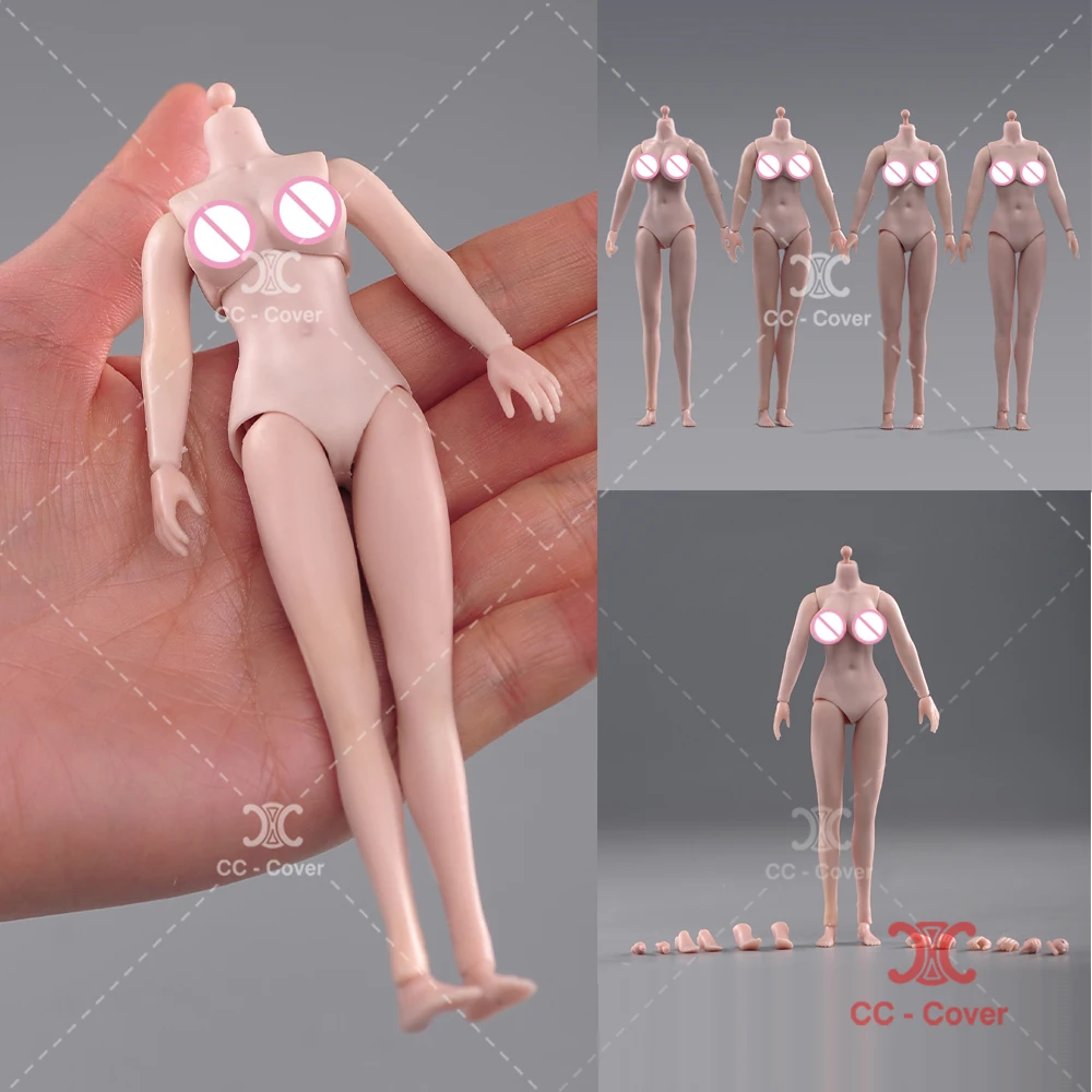 1/12 pele de trigo super flexível silicone conjunta corpo feminino 6 polegada grande meados pequeno peito mulher soldado figura ação modelo boneca brinquedos