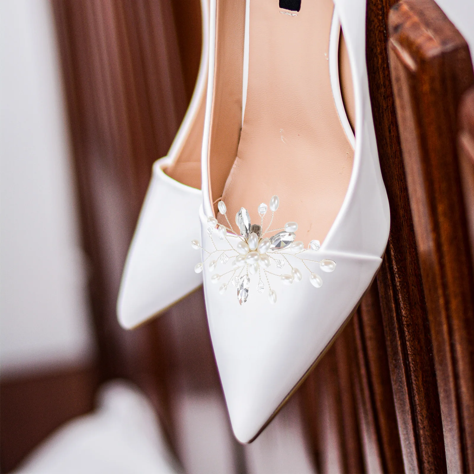 

2Pcs Rhinestone Shoe Buckles Handmade Bridal Wedding Shoe Clips Decoration for High Heels Flats Shoes Accessories