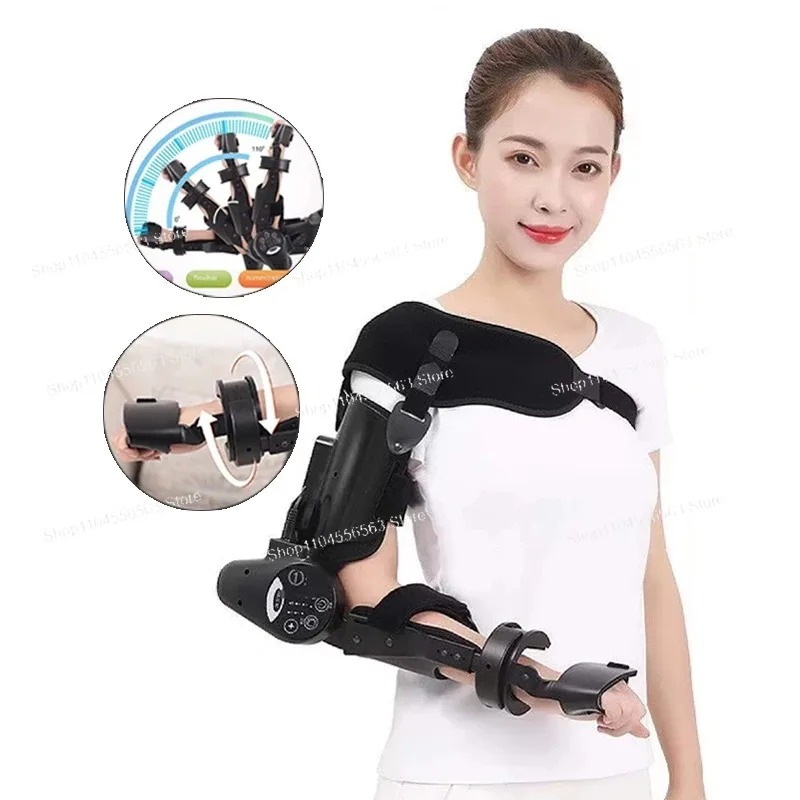 Upper Limb Rehabilitation Robot for Stroke, Elbow/Wrist Joint Exerciser, Hemiplegia Training Device with Arm Brace