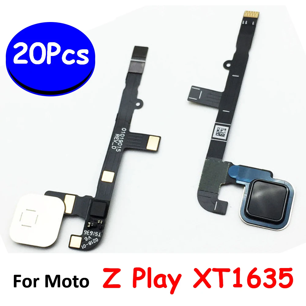 20Pcs， Fingerprint Sensor Scanner Touch ID Connect Motherboard home button Flex Cable For Motorola Moto Z Play XT1635