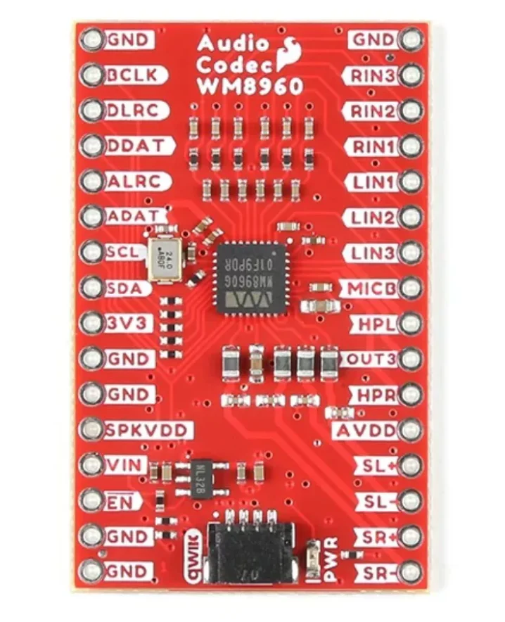 SparkFun BOB-21250 Audio Codec Breakout Board - WM8960 Qwiic Interface for Easy Audio Applications