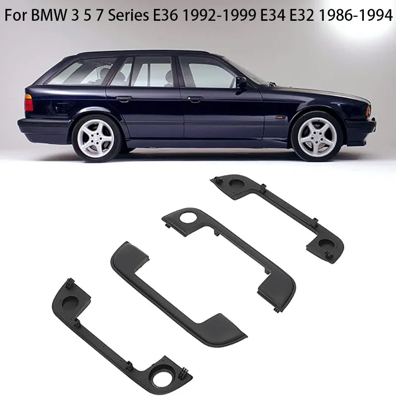 Car Exterior Door Handle 51218122442 Black Door Handle Frame Trim Cover Set For BMW 3 5 7 Series E36 1992-1999 E34 E32 1986-1994