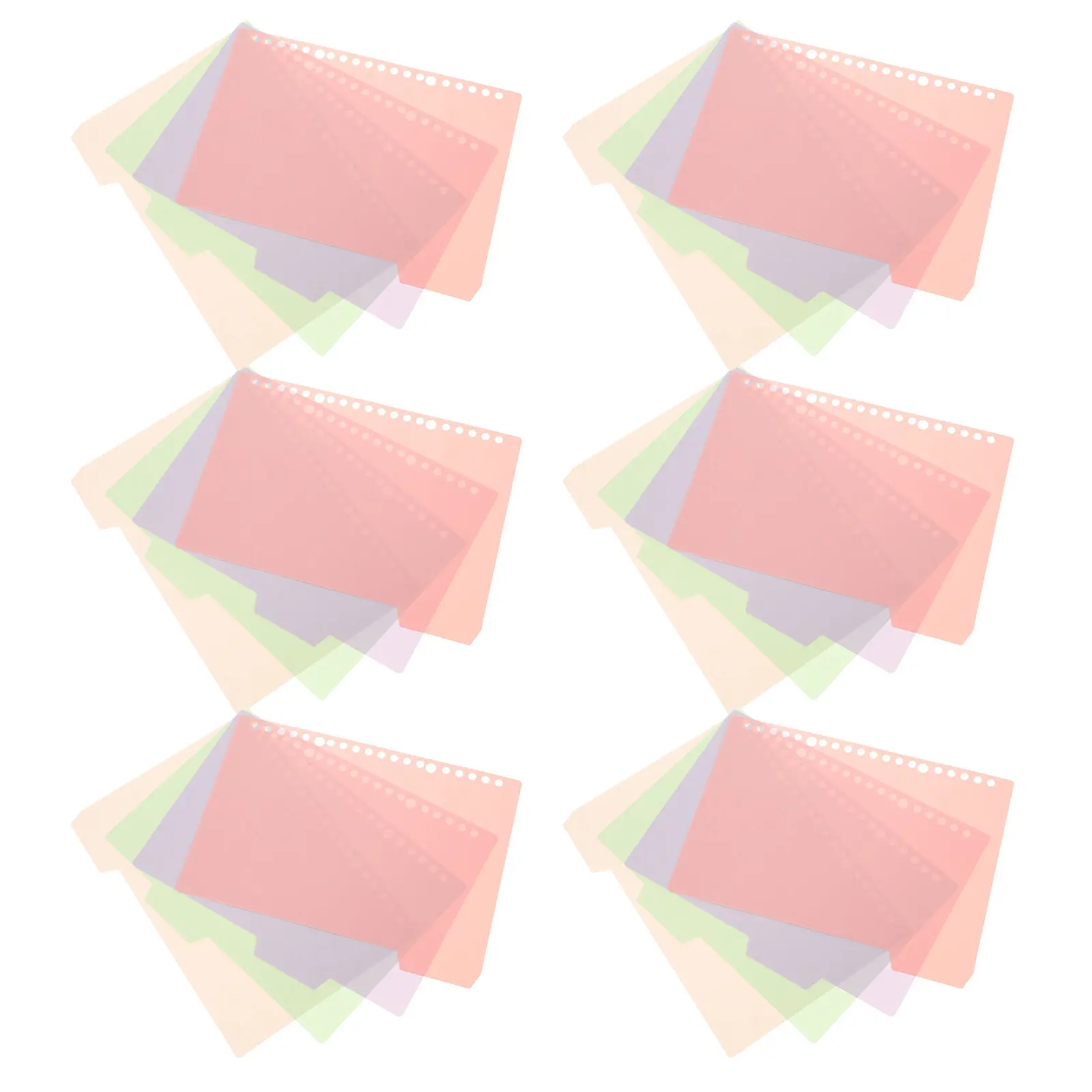 

6Sets Plastic Binder Dividers with Colored Tabs PP Divider Pages for Lever Arch Files Home Study Office Use Tabbed File