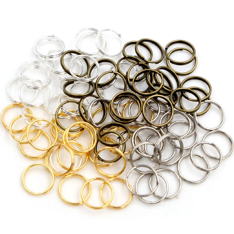 200pcs/lot 4 6 7 8 10 mm Open Jump Rings Double Loops Gold/Silver Plated Split Rings Connectors For Jewelry Making Supplies DiY