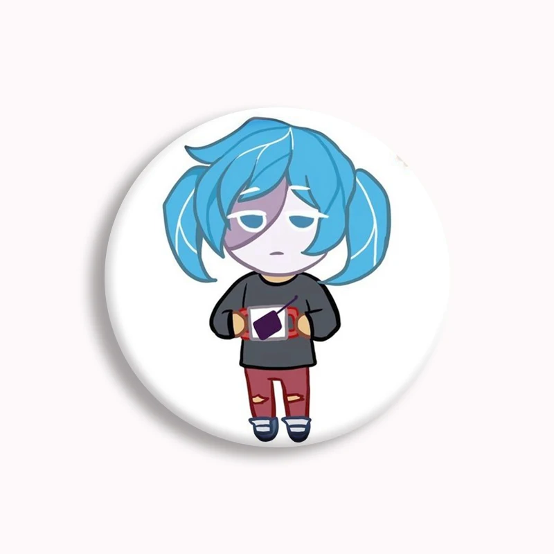 Horror Adventure Game Sally Face Anime Button Pin Sal Fisher Cute Meme Brooch Badge Bag Accessories Deocr Gamer Fans Collect