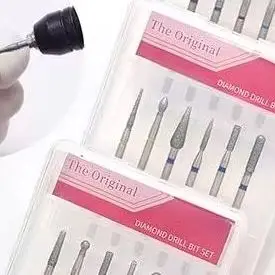 6 قطعة مسمار مخروط تلميح الماس لقمة ثقب بشرة كهربائية نظيفة الروتاري مانيكير مسمار لقمة ثقب باديكير رأس مطحنة ساندر أدوات