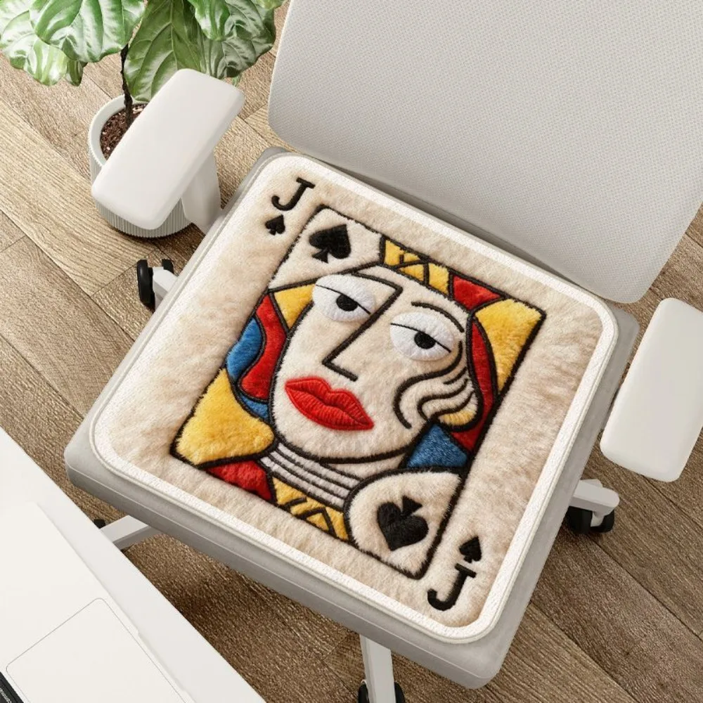 Funny Soft Thick Cushion Anti-slip Decorative Chair Cushion Comfortable Square Abstract Cushion Living Room