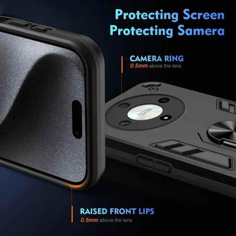 Military Grade Case for Honor Magic8 Lite Magic 8 Pro X9d 5G Protective Cover Shockproof Ring Stand Holder Fundas Coque view 5