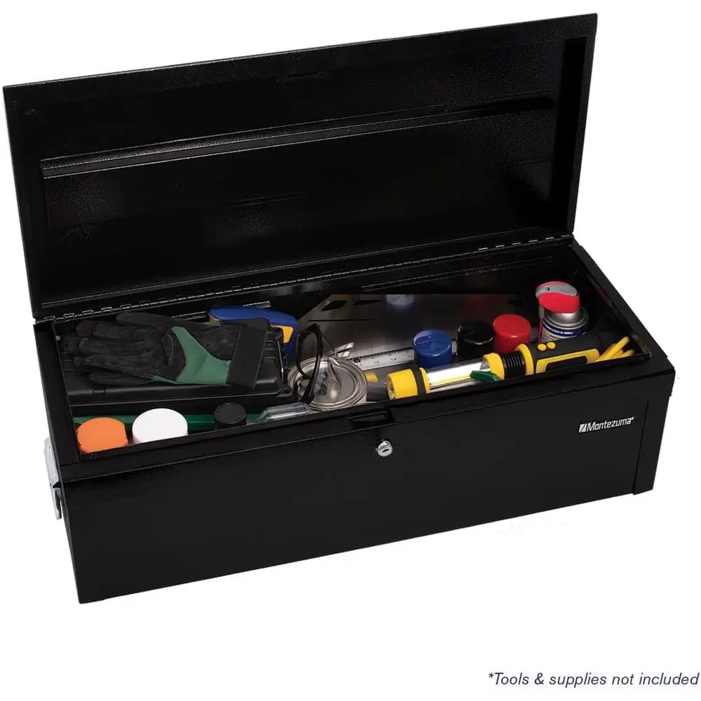 

Portable 30 Steel Lockable Tool Chest with Handles, Utility Storage Box, Black