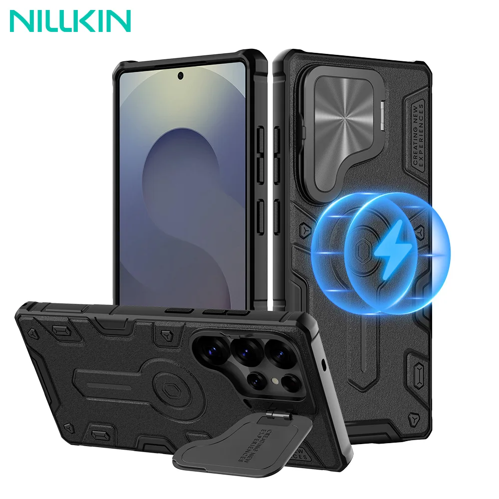 

NILLKIN For Samsung Galaxy S25 Ultra Magsafe Case Armor Prop Magnetic Wireless Charging Hard Back Cover For Samsung S25 Ultra