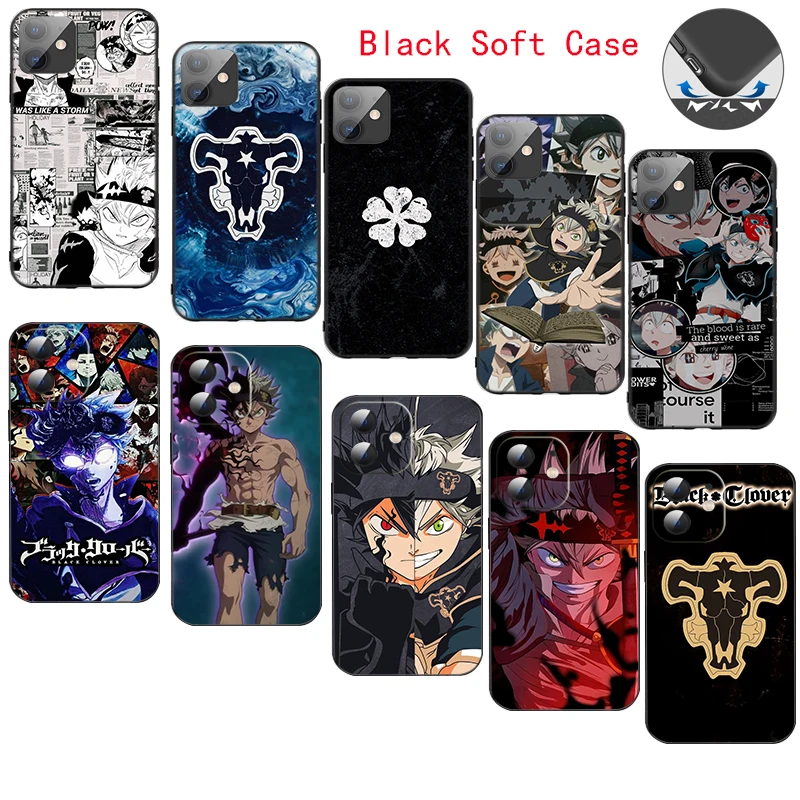 CR15 Black Clover Soft Silicone Case for Huawei  Y5P Y6P Y8P Y7A Y9A Y6  Y7 Y9 2018 2019 Honor 7C  8X 20 cover