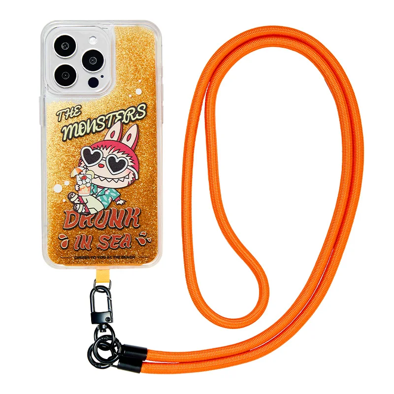 The Monsters Labubu Drunk In Sea Series Phone Case With Lanyard Iphone14 Promax Iphone15 Promax Anime Peripheral Christmas Gift