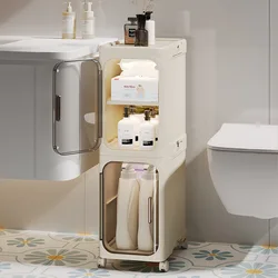 Large Capacity Sewing Storage Cabinet Foldable with Wheels Sewing Cabinet Kitchen Miscellaneous Items Bathroom Narrow Storage