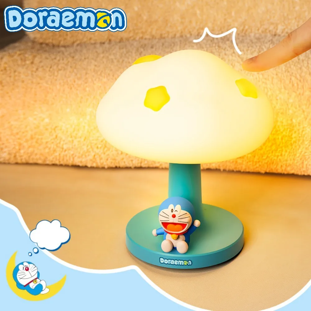 Cute Anime Lamp Doraemon LED Night Light Warm USB Rechargeable Soft Light Pat Control Birthday Christmas Gift Room Decor