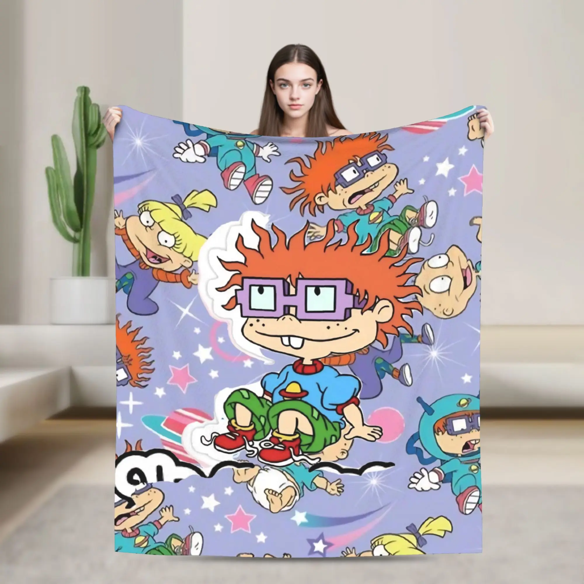 Super Soft Cartoon R-Rugrats Throw Blanket Premium Flannel Fleece Lightweight  Bed Blanket Cozy Warm Blankets All Season Use