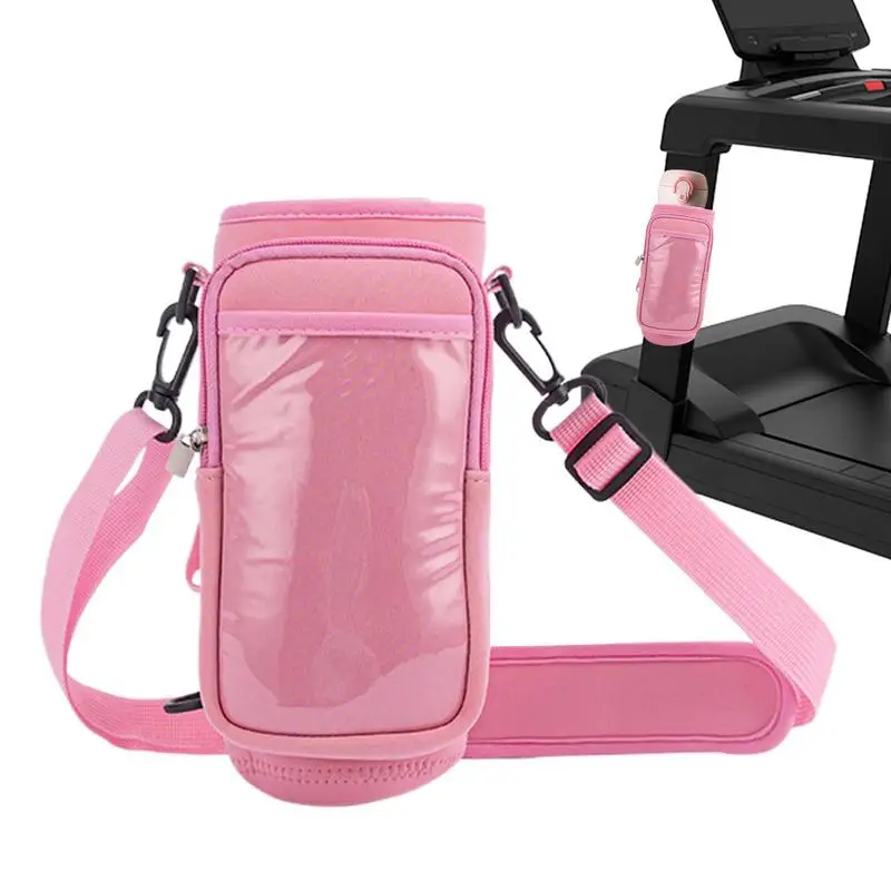 

1pcs Water Bottle Carrier Bag With Phone Pocket Insulated Mug Cup Holder Pouch With Shoulder Strap Gym Magnet Cup Holder