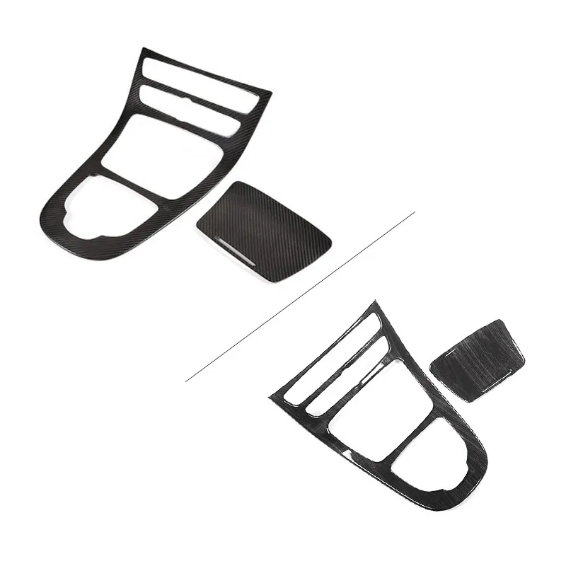Carbon Fiber Texture For Mercedes Benz E-Class W213 2016 2017 2018 Car Accessories Interior Console Gear Panel Cover Sticker