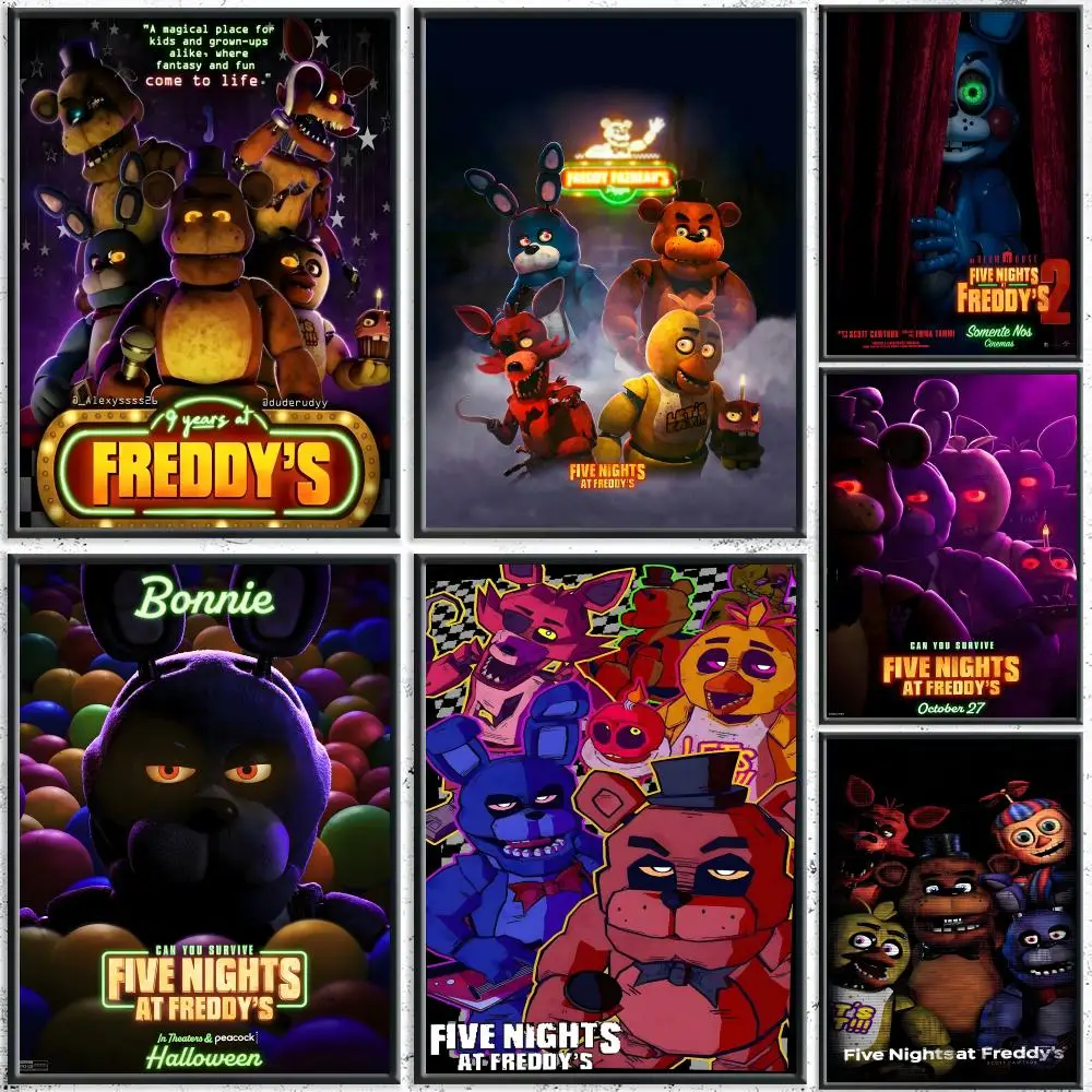 game Five Nights at Freddy's Poster HD Waterproof Self-Adhesive Wall Art – Multi-Scene Use, Top Gift Pick