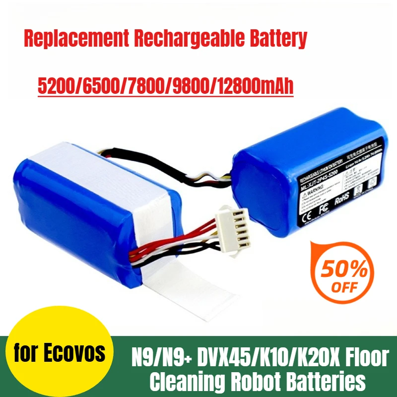 

Replacement Rechargeable Battery for Ecovos N9/N9+ DVX45/K10/K20X Floor Cleaning Robot Batteries