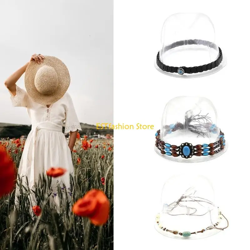 Y5GCネイティブアメリカンハットバンドカウボーイハットバンドターコイズビードハットベルトメキシカンハットバンドウエスタンハットバンドFedoras Hat Band