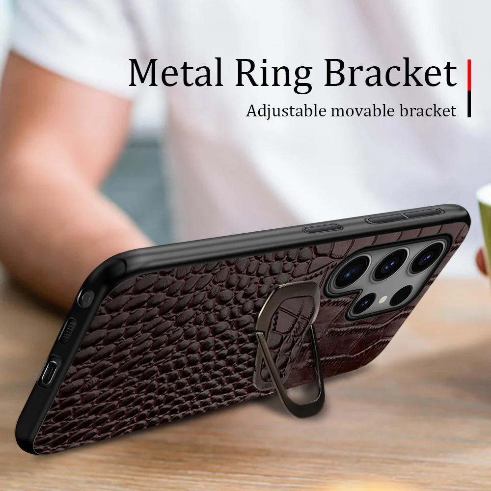 LANGSIDI Genuine leather Magnetic stand case For Samsung Galaxy s24 s23 s22 ultra s24+ s21fe s23plus a54 A72 Leather cover