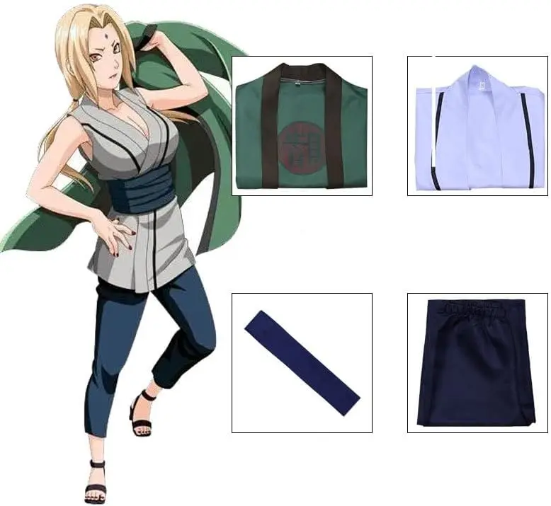 Anime Cos Tsunade Cosplay Kostuum Vrouwen Kimono Sets Halloween Carnaval Feestkleding Aanpassen