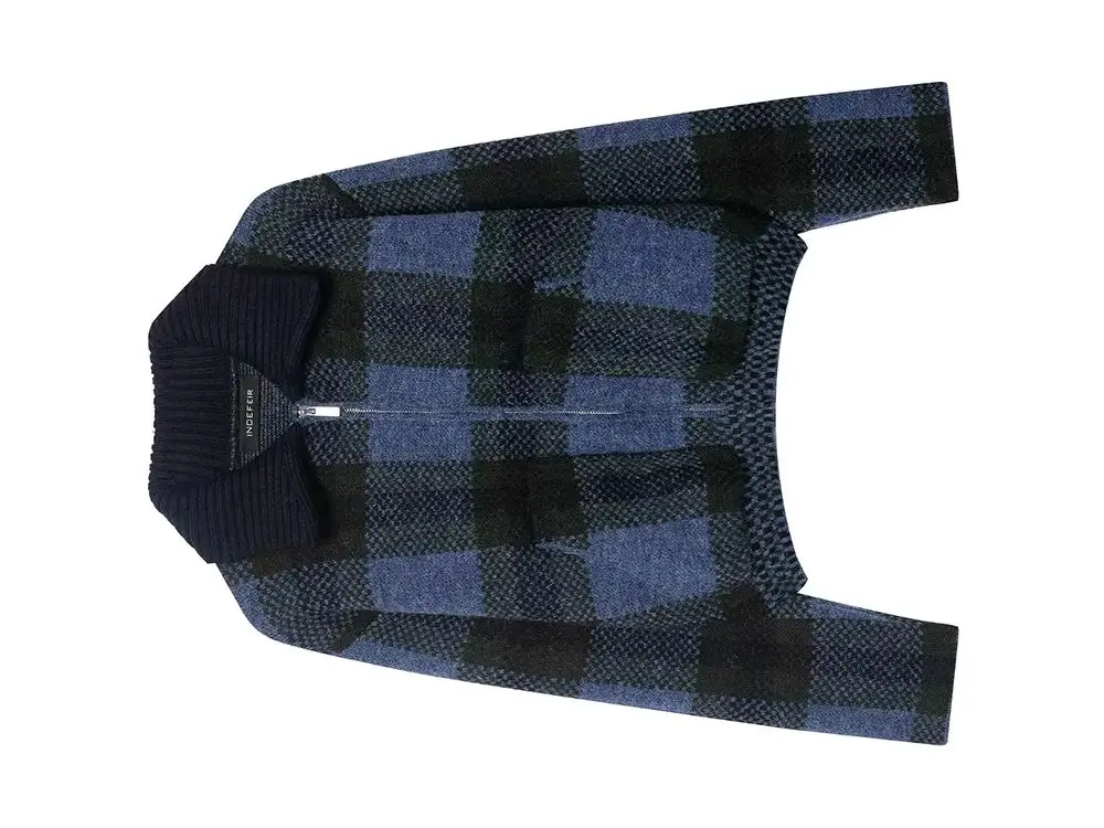 

HH женская осенняя модная универсальная вязаная куртка с лацканами женская уличная повседневная клетчатая куртка с длинными рукавами и карманами на молнии Mujer