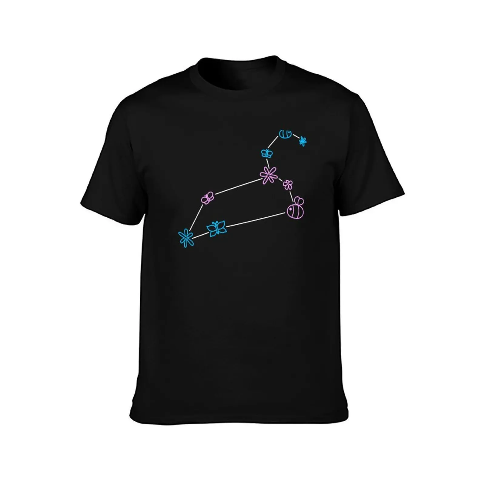 Leo Zodiac Constellation Transgender Pride Flowers Butterflies Bees T-Shirt, Summer Casual Cotton Tee, Oversized Streetwear Tops