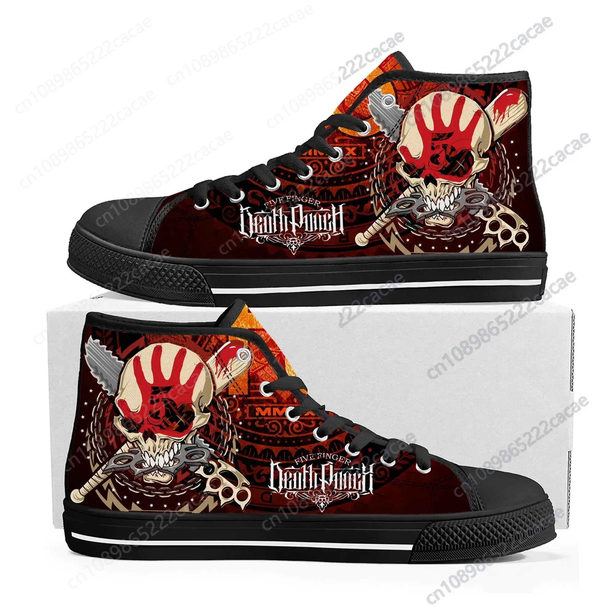 

Five Finger Death Punch Band High Top Sneakers Mens Womens Teenager High Quality Canvas Sneaker Casual Couple Shoes Custom Shoe