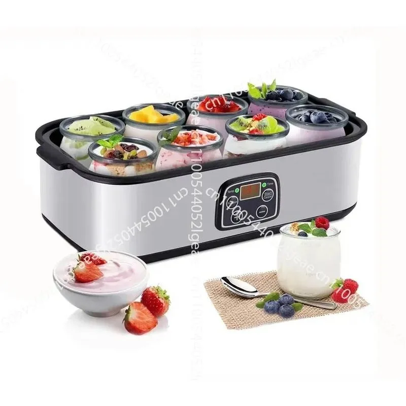 Electric Automatic Yogurt Dessert Machine with Stainless Steel Tank, Touch Control Timer, Suitable for Family Healthy Snacks