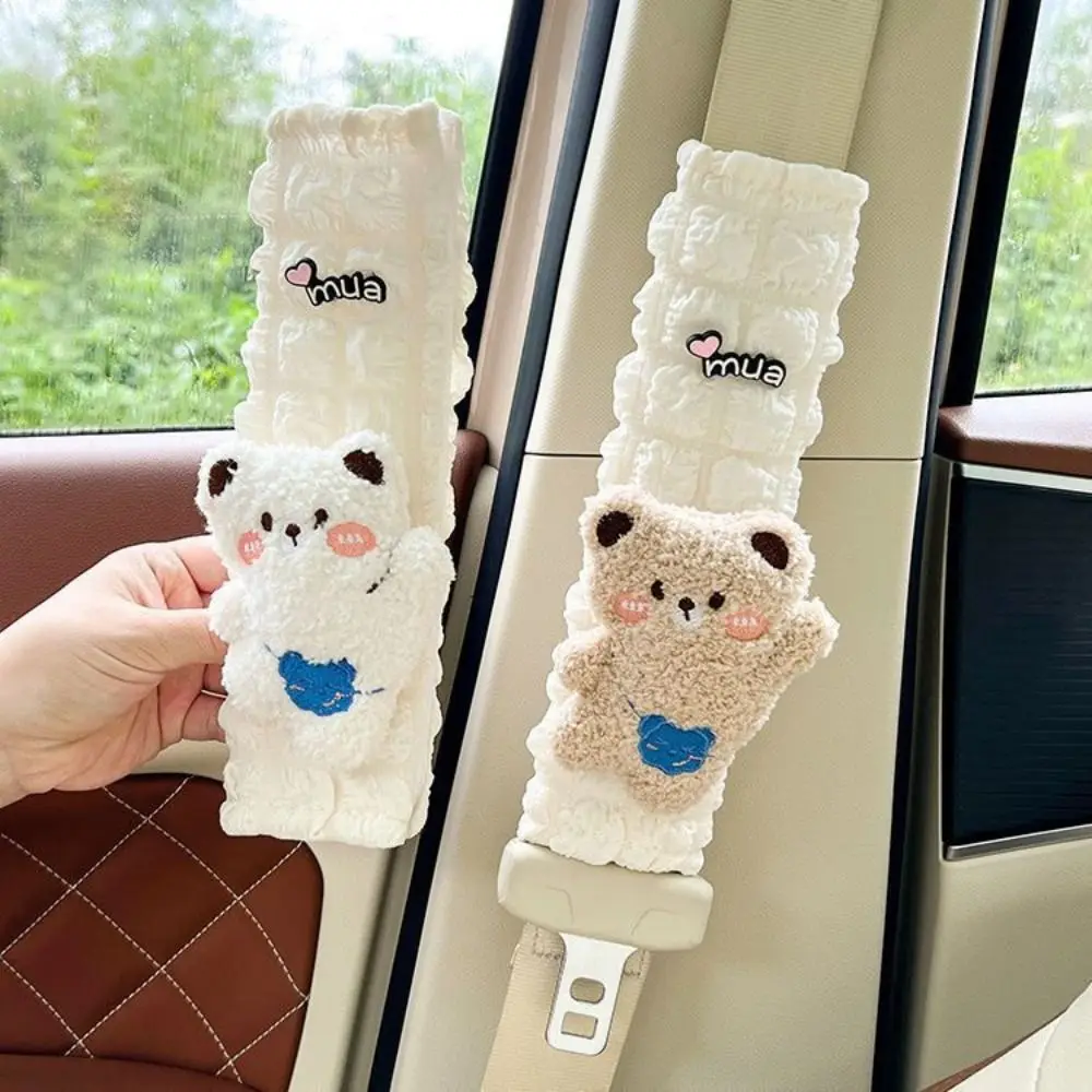 

Decorative Plush Bear Rabbit Seat Belt Bear Rabbit Cartoon Bear Shoulder Cover Cute Safety Car Seat Shoulder Cover Children