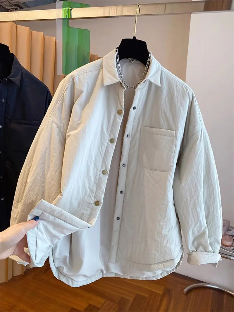 Cappotto trapuntato primavera inverno 2025 da donna - Piumino leggero in cotone, capispalla alla moda con colletto ampio, elegante e versatile G340