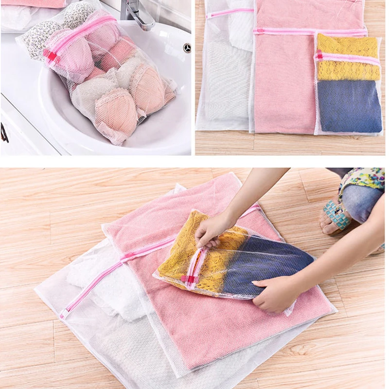 1/5PCS Bolsas de malla con cremallera para ropa interior, cestas, accesorios de limpieza del hogar, bolsa de almacenamiento para el cuidado de la ropa