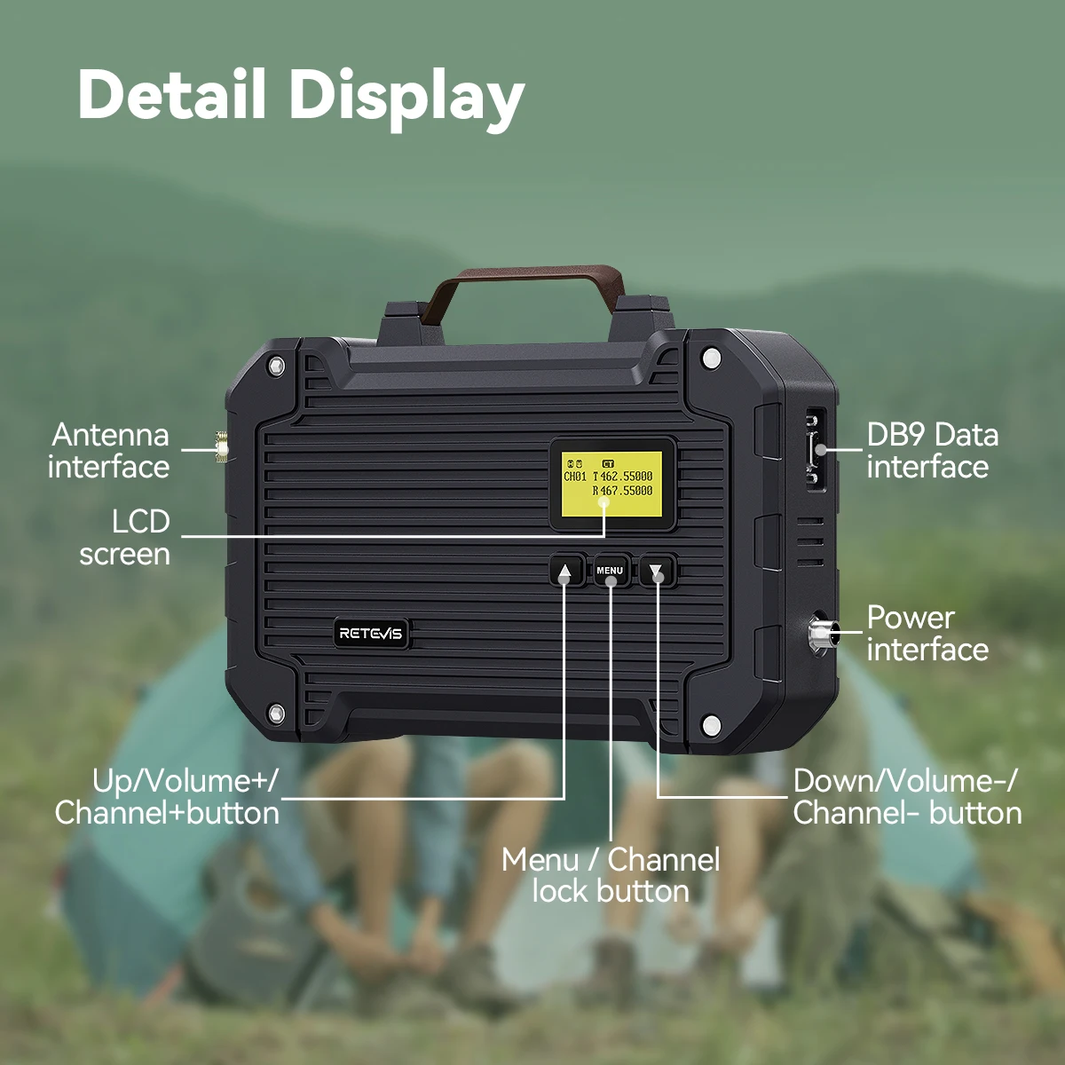 Retevis RT97L Analog Repeater Walkie Talkie GMRS Langstrecken-tragbares Zwei-Wege-Radio Leistungsstarke Toextend-Kommunikationsreichweite – Detail 14