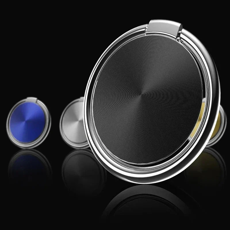 Mobile Phone Metal Finger Ring Holder Folding Round Ring Car Mount Desktop Back Sticker Stand for iPhone 17 16 15 Xiaomi Samsung