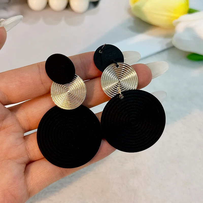 Trendy Dangle Earrings Trio Circle Design Pick A Color U Prefer Match Daily Outfits Party Accessories  Stylish Fashionable Stuff