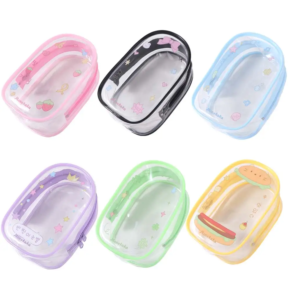 

Mini Cartoon Design 10cm Transparent Doll Bag Display Zipper Doll Storage Bag Clear Cute Outdoor Doll Display Bag Storage Bag